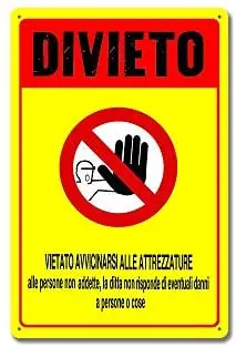 

Divieto vietato avvicinarsi alle attrezzature Metal Sign 12" x 18"