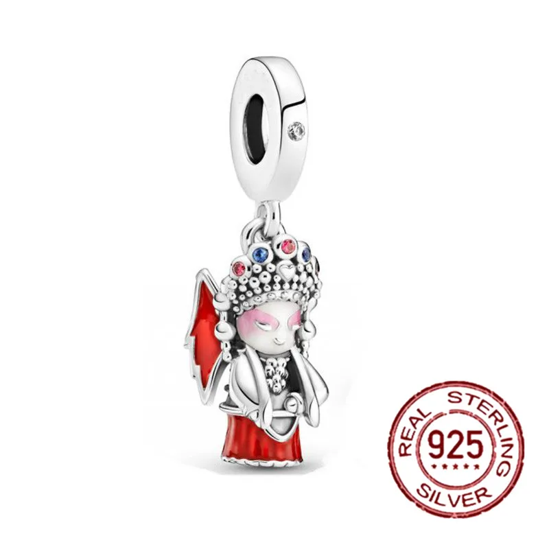 

Chinese opera 925 Sterling Silver Beads Suitable for Original Pandora Charm Bracelet Necklace Silver Jewelry Making DIY Gift