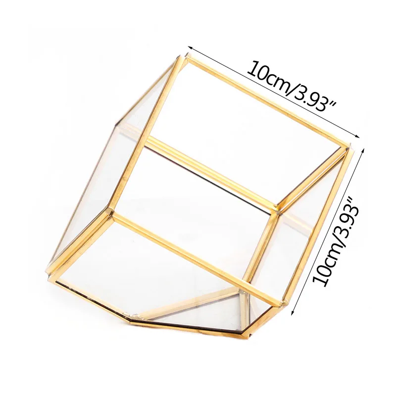 

Home Decoration Geometric Glass Sundries Storage Container Gifts Box Ornament Creative Micro Landscape Flower Pot Artware Gift