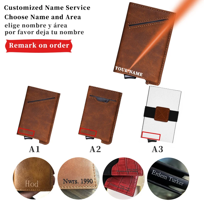 Держатель для кредитных карт кожаный персонализированный деловой кошелек