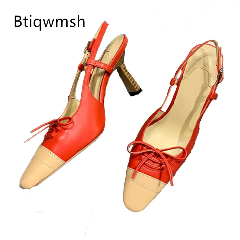 

Сандалии-гладиаторы женские из мягкой натуральной кожи, с квадратным носком, с бантом-бабочкой