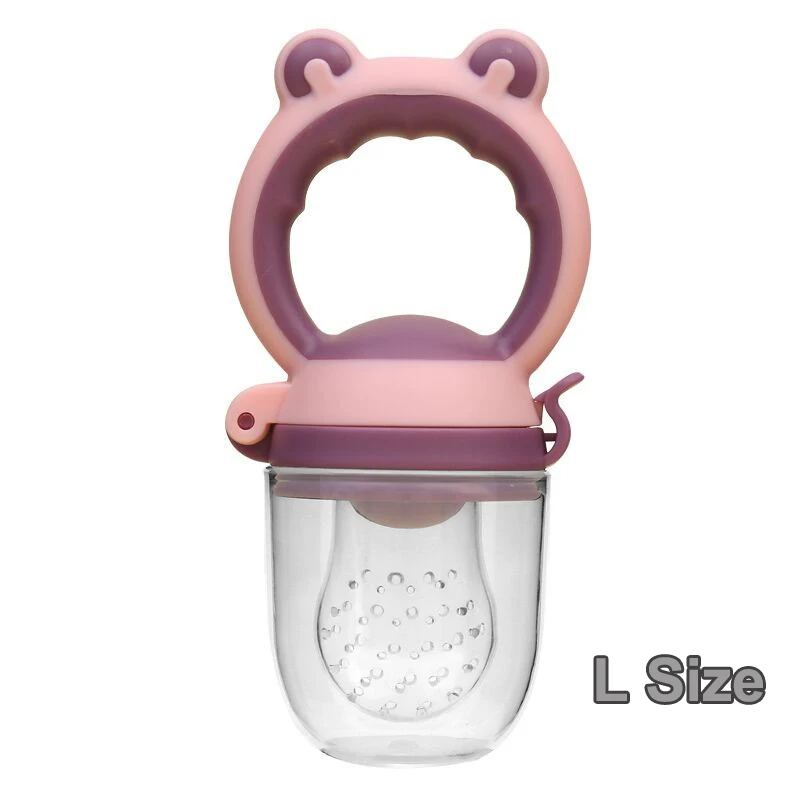 Purple L size 1 шт. Детские фрукты NibblerFeeder жевательный сок пустышки Игрушка Силиконовый Ниблер игрушка сок и овощи кормушка 3 размера для 3-20 месяцев - Цвет: Purple L size