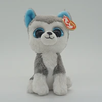 ty beanie boos big eyes off white husky soft plush stuffed animal collection decoration doll toy christmas gift for kids 15cm
