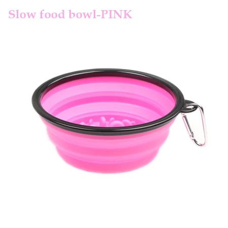 Pink slow food bowl 1000 мл миска для собак с медленным питанием складные силиконовые миски для домашних животных портативная туристическая миска для собак интересная развивающая миска для домашних животных - Цвет: Pink slow food bowl