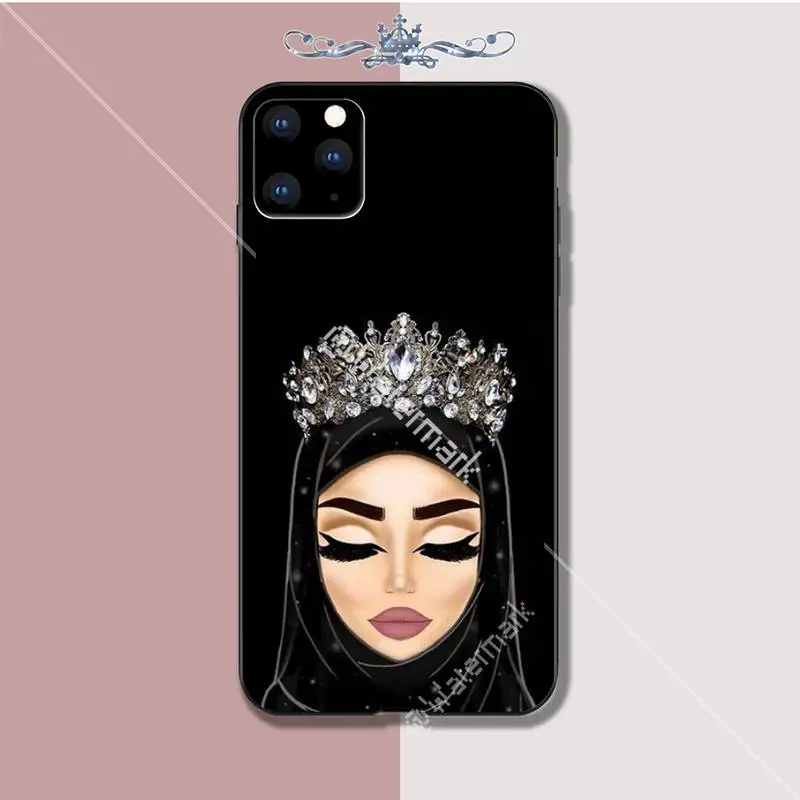 Yinuoda Мусульманка Исламская Девушка Глаза Роскошный Чехол для Телефона Для Iphone 5s Se 6 6s 7 8 Plus X Xs Max Xr 11 Pro Корпус Этуи он.