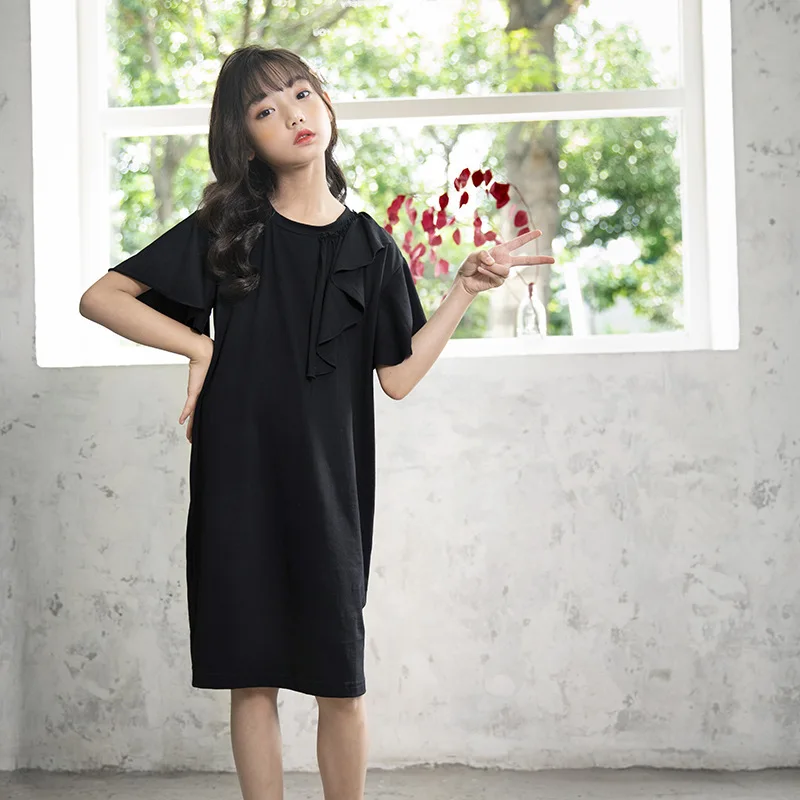 

Лето 2021 Новое платье для подростков; Для девочек; Брюки с оборками в стиле пэчворк платья девочки; Дети костюм одежда 4681012 14, 15, 16 лет, 7, 9, 11 лет