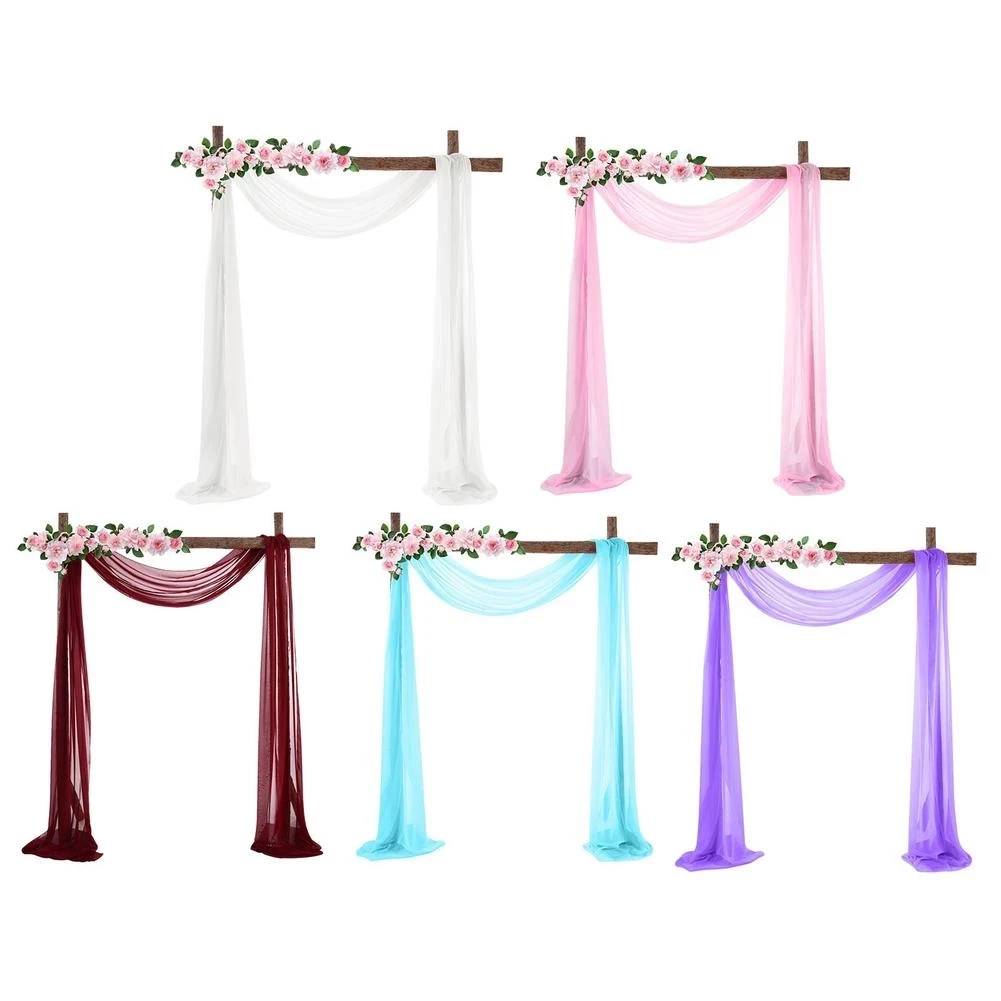 

28inch*6 Yards Burgundy Wedding Arch Drapping Chiffon Fabric Curtain Drapery Ceremony Outdoor Photography Background Decoration