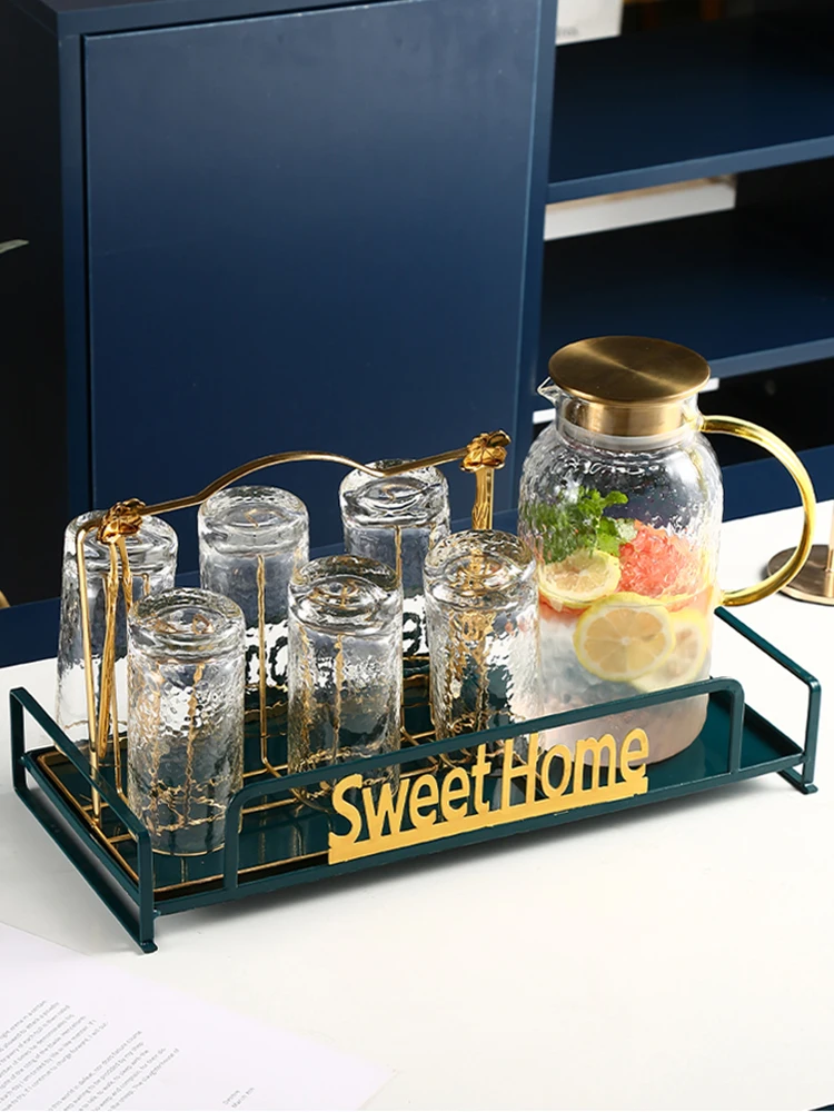 

Household Northern Europe Glass Teapot High Temperature Resistance Handle Design Removable Tea Shelf Tea Set
