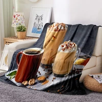 hot drink flannel blanket 3d print brown coffee fleece blanket home textile for bedroom throw blanket nap office sofa blanket