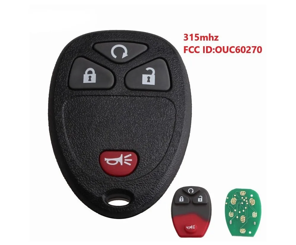 

4 Buttons Remote Car Key 315Mhz For GMC Acadia For Chevrolet Avalanche For Buick Enclave ID46 Transponder Chip