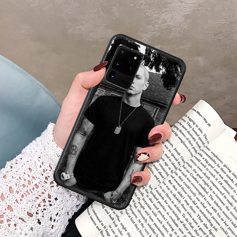 

Eminem 8 Mile Rap God Phone Case For Samsung Galaxy Note S 8 9 10 20 Plus E Lite Uitra black Prime Soft Waterproof Trend Bumper
