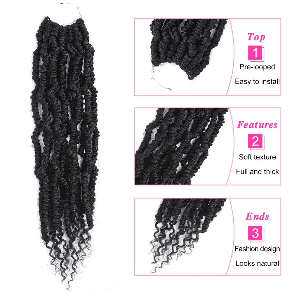 Страсть Весна Твист волосы Омбре твист вьющиеся Вязание крючком предварительно