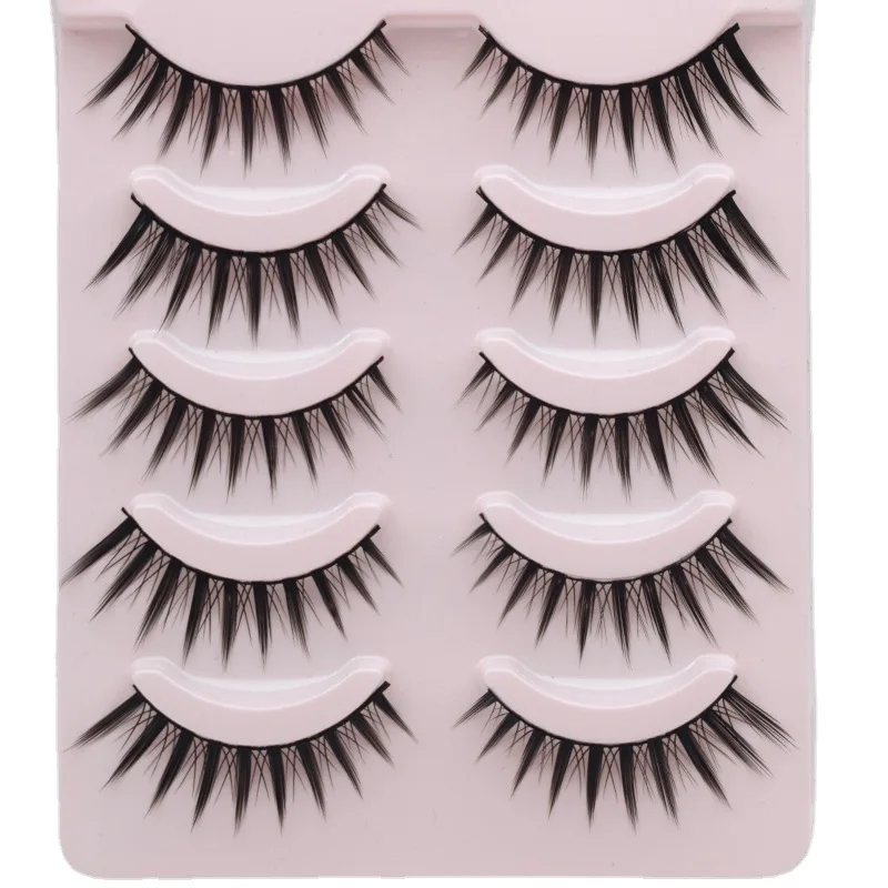 

Japanese Little Devil Cos False Eyelashes Black Stem Hard Stem Thick Eye Tail Lengthened Single Eyelid Upper