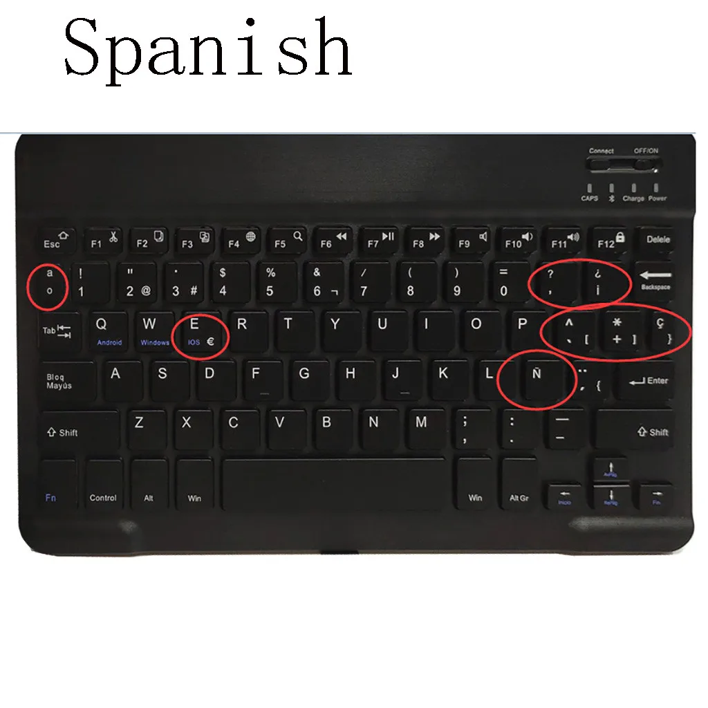 

Universal Wireless Bluetooth Keyboard Ultra Slim Hebrew Spanish 9.7 inch