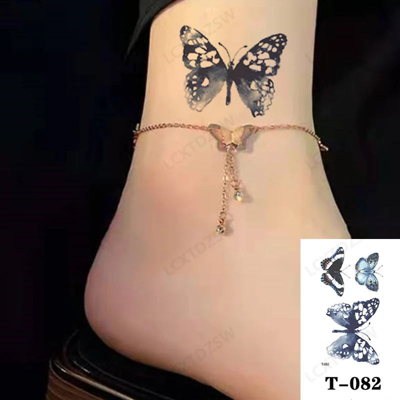 Temporary Stickers Waterproof Tattoo Stickers Butterfly,Love Heart Design Long Lasting Tattoo for Men Women Decorative Art
