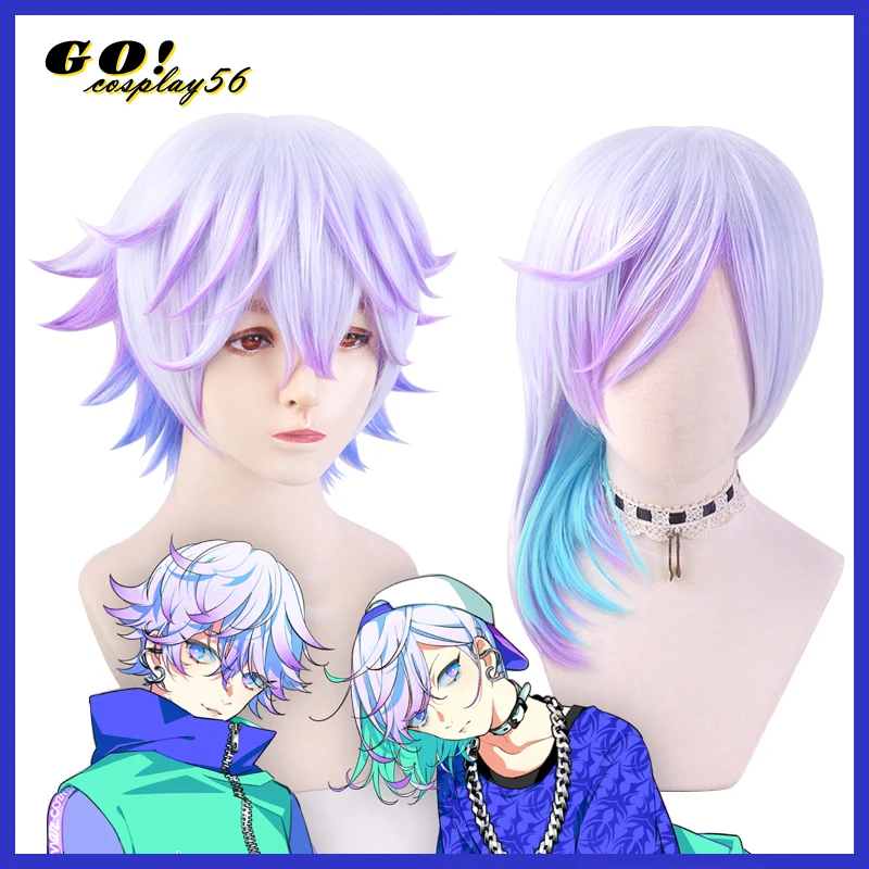 Парадокс Live Cozmez Yatonokami Nayuta парик Yatonokami Kanata парик с короткими волосами смешанный цвет градиент фиолетовый косплей синтетические волосы