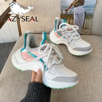 lazyseal 2021 fashion sneakers women breathable mesh shoes female sneaker lace up high leisure women vulcanize shoe platfrom