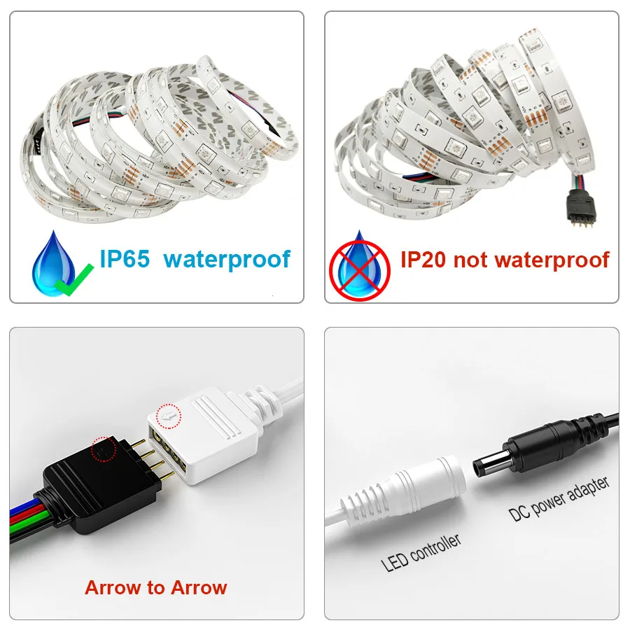 

25M 30M Bluetooth APP Led Strip Lights 5050 Waterproof RGB DC 12V Flexible Tape Led Ribbon Led Strip 5M 10M 15M 20M With Phone