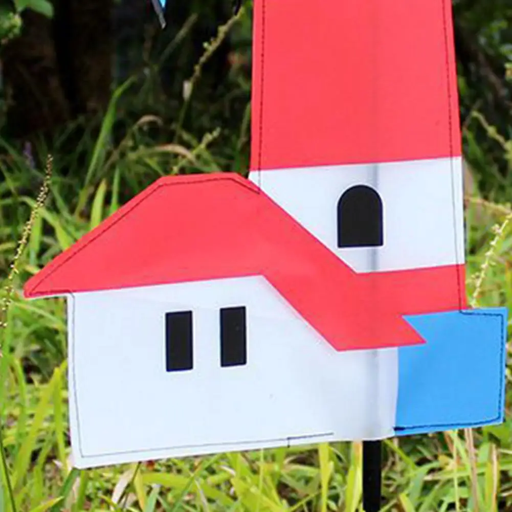 

3D House Windmill Wind Spinner Whirligig Pinwheel Yard Garden Decor Outdoor Classical Kids Toys Stereoscopic Easy Installation