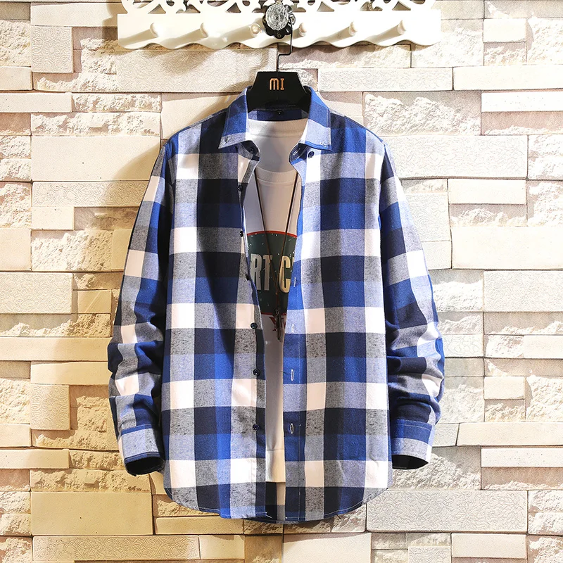 Мужская Повседневная рубашка с длинными рукавами мягкая удобная Красная И