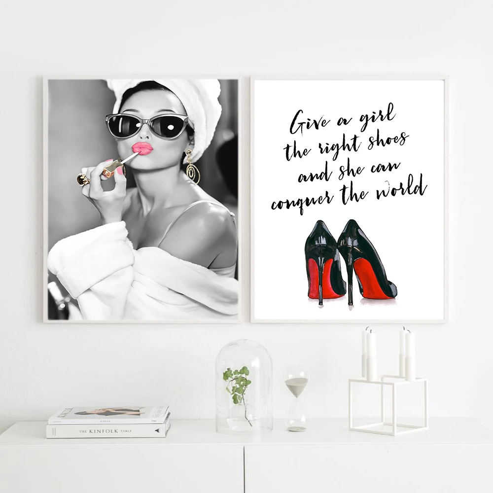 

Fashion Girl Nordic Poster Magazine Wall Art Canvas Painting Quotes Wall Pictures For Living Room Home Decor Cuadros Unframed