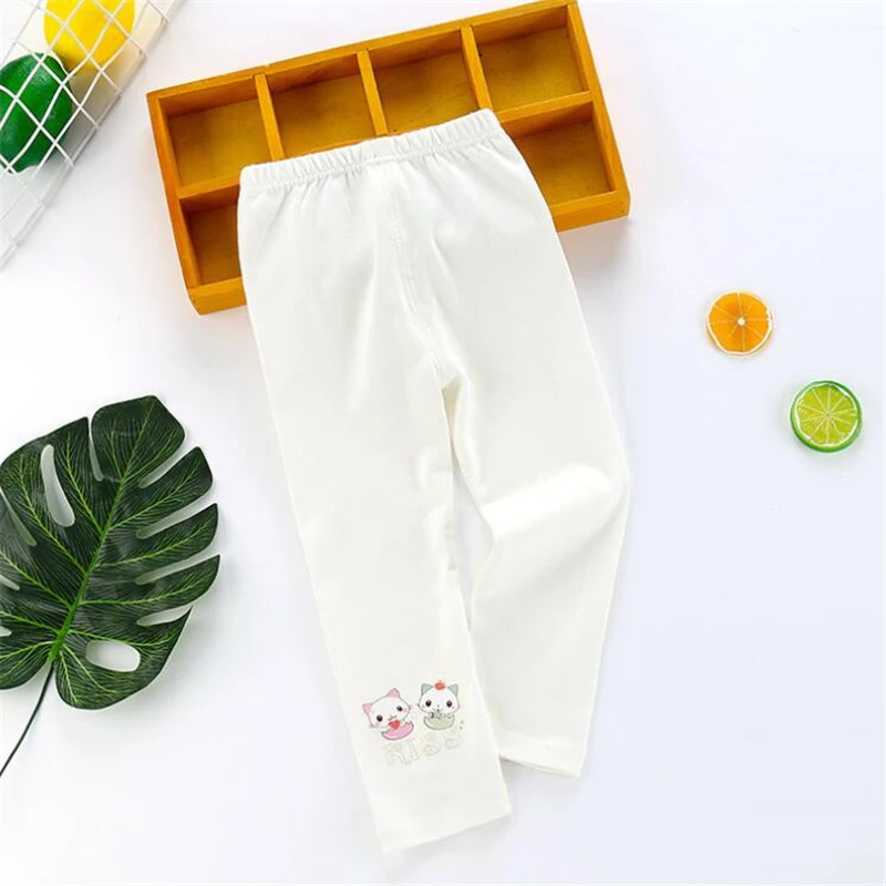 Леггинсы для девочек хлопковые Мягкие штаны карамельных цветов мультяшный