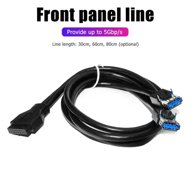 20 Pin to 2 USB 3,0 кабель для передней панели, адаптер для защиты окружающей среды, защитное покрытие с фиксированной ножкой для корпуса ПК, чехол