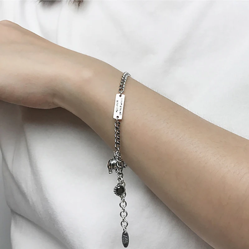 Новый стиль браслет с надписью в виде слона квадратной формы для женщин и мужчин