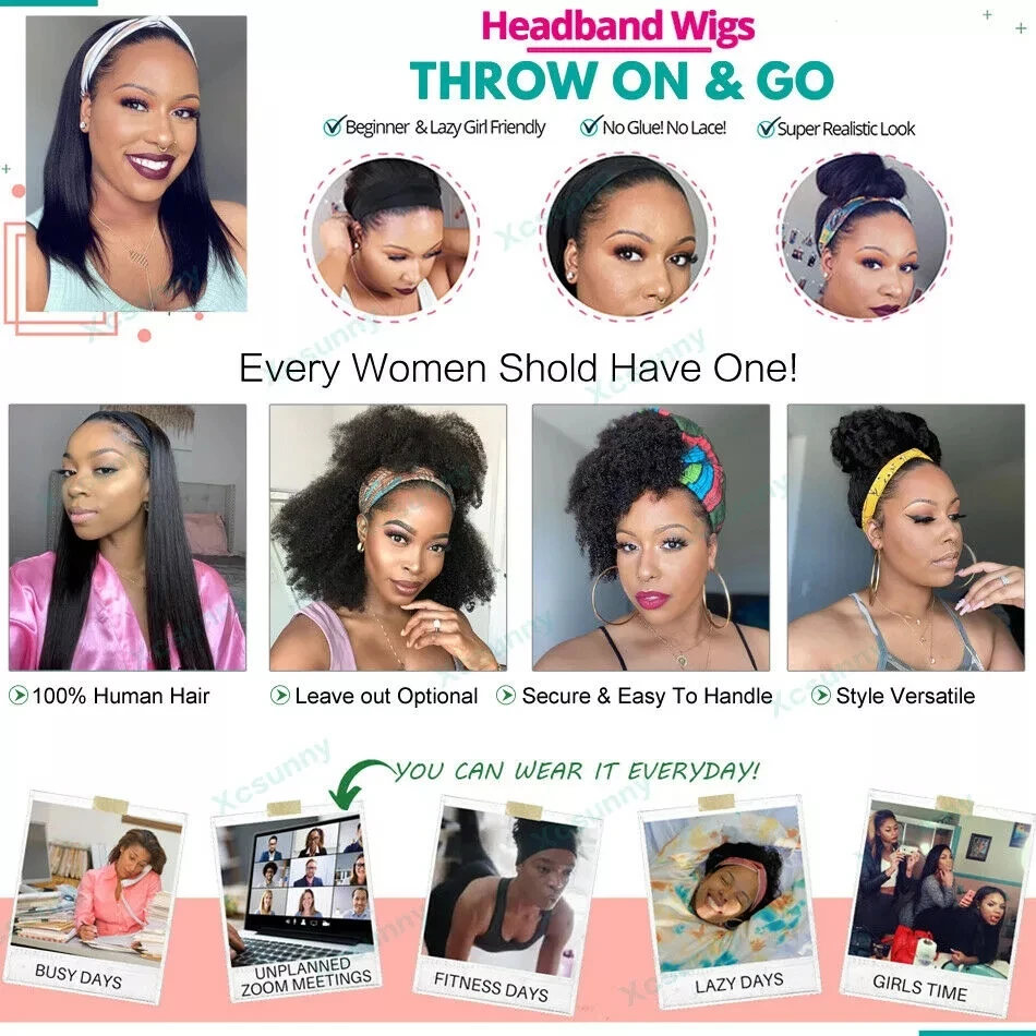 Головная повязка с объемными волнами человеческие волосы парики для черных