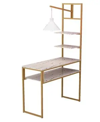 

Manicure table with light imitation marble luxury simple modern single and double metal manicure table