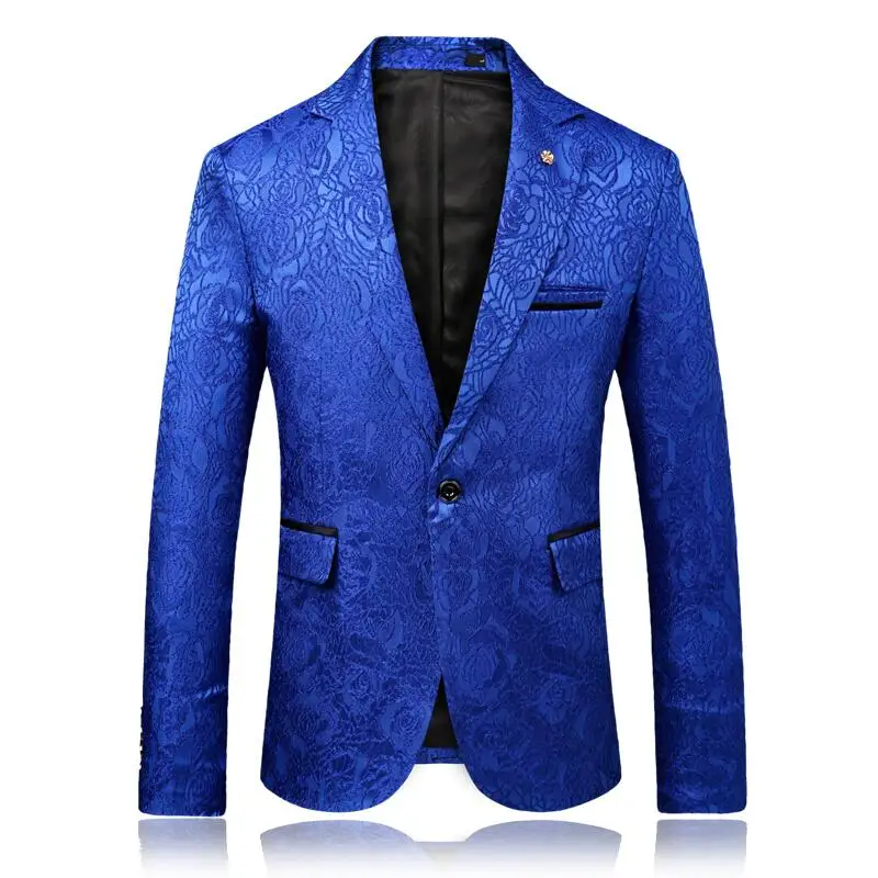 

2021 new men's suit jacket fashion printing men's casual wedding jacket stage party business casual single blazer S-3XL