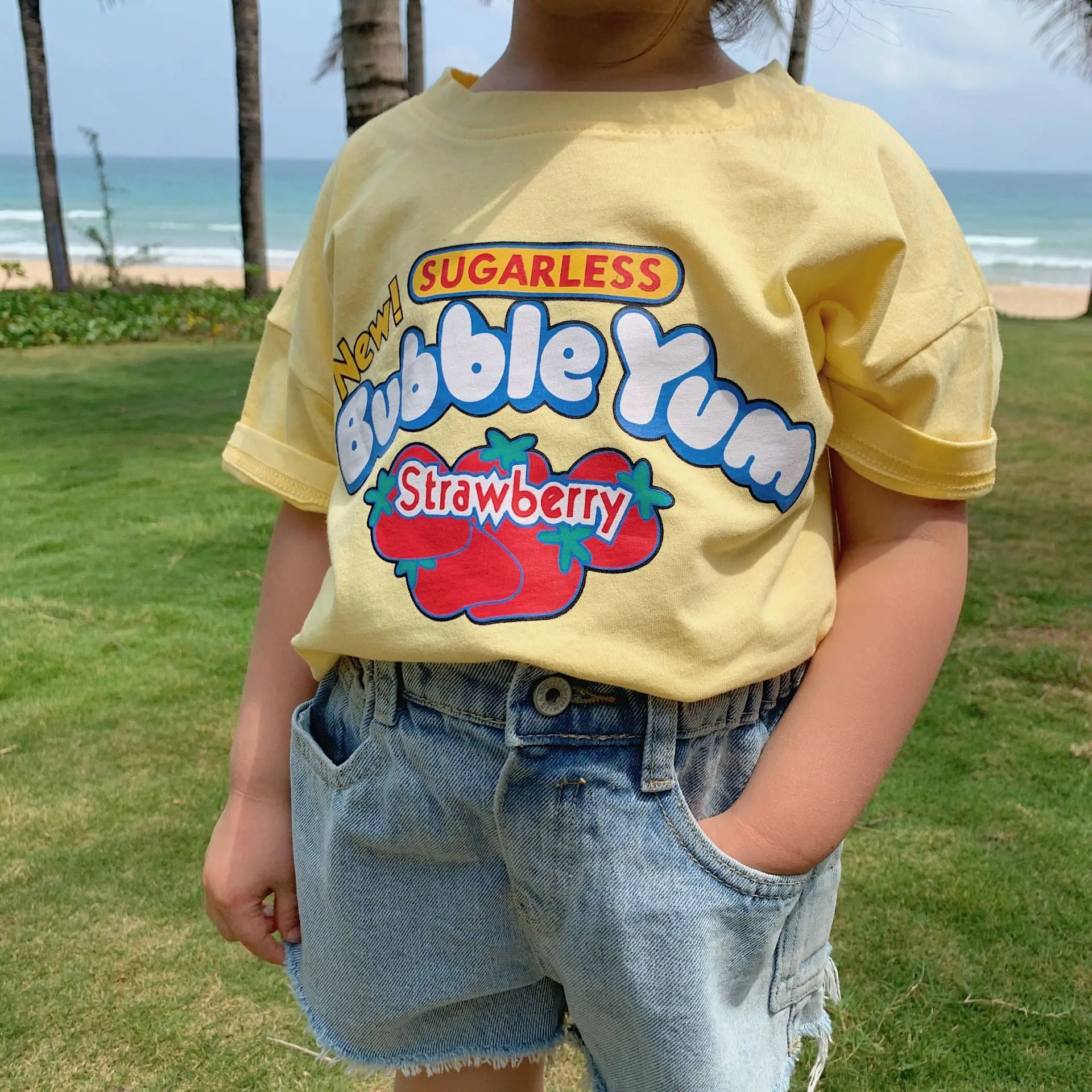 Новинка 2020 года Летняя детская футболка Одежда Модная Повседневная рубашка с