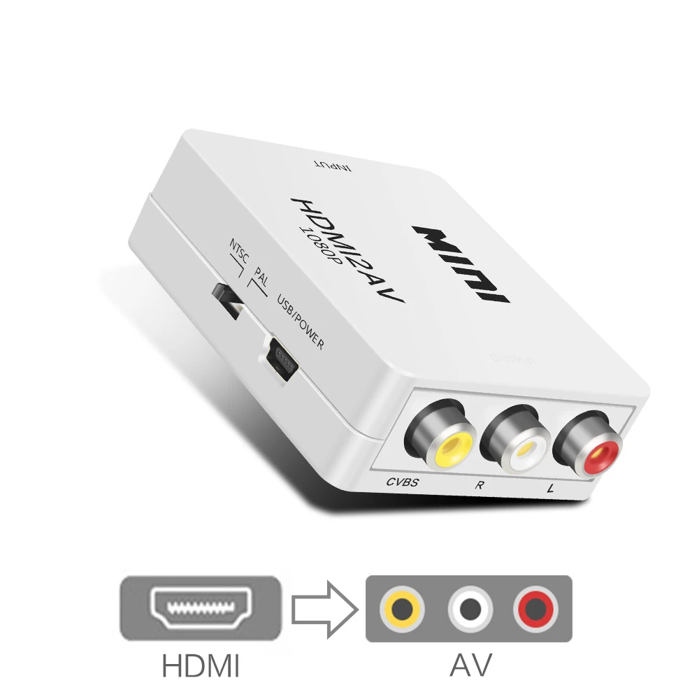 1080P HDMI в AV Mini AV2 композитный RCA Аудио Видео CVBS адаптер конвертер для HDTV ПК PS3 PS4 VCR DVD