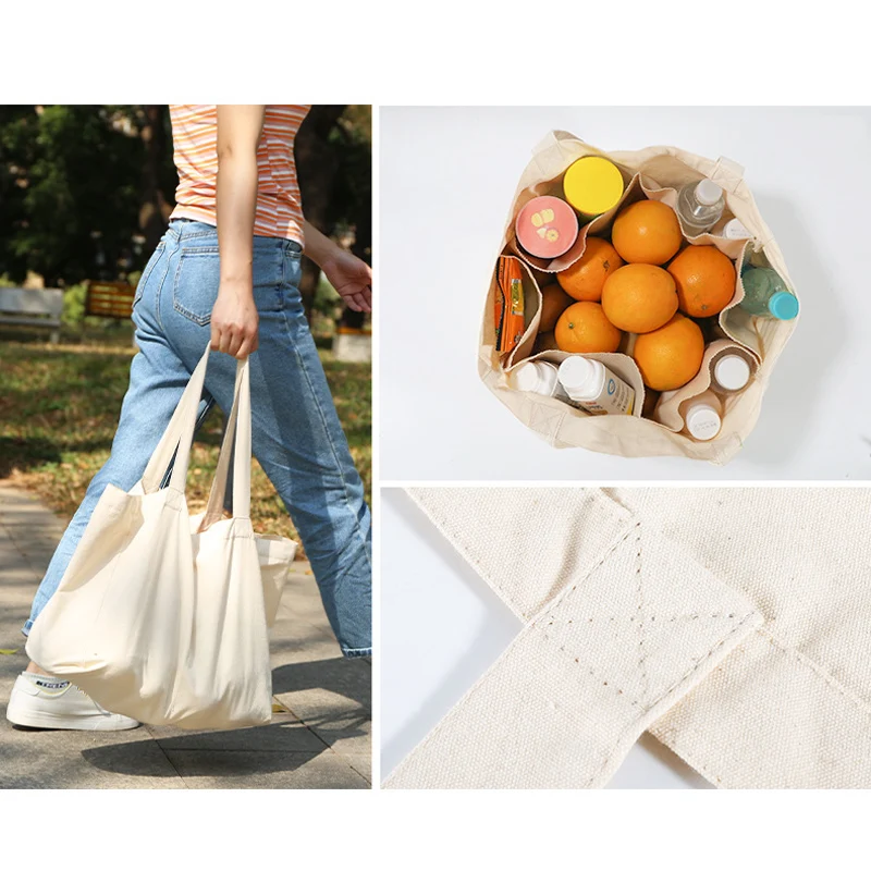 Многоразовая переносная сумка для покупок из органического хлопка фруктов и