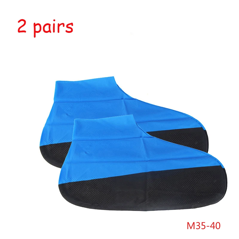 2pairs M(35-40) 1/2 пар дождевых чехлов для обуви с высоким голенищем из латекса, водонепроницаемая обувь унисекс, утолщенная одноразовая защита от дождя - Цвет: 2pairs M(35-40)