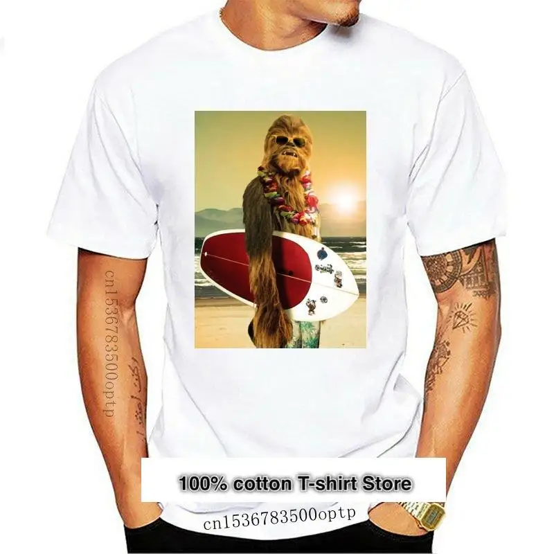 

Camiseta de Surf para hombre y mujer, camisa с принтом Чубакка, Новинка