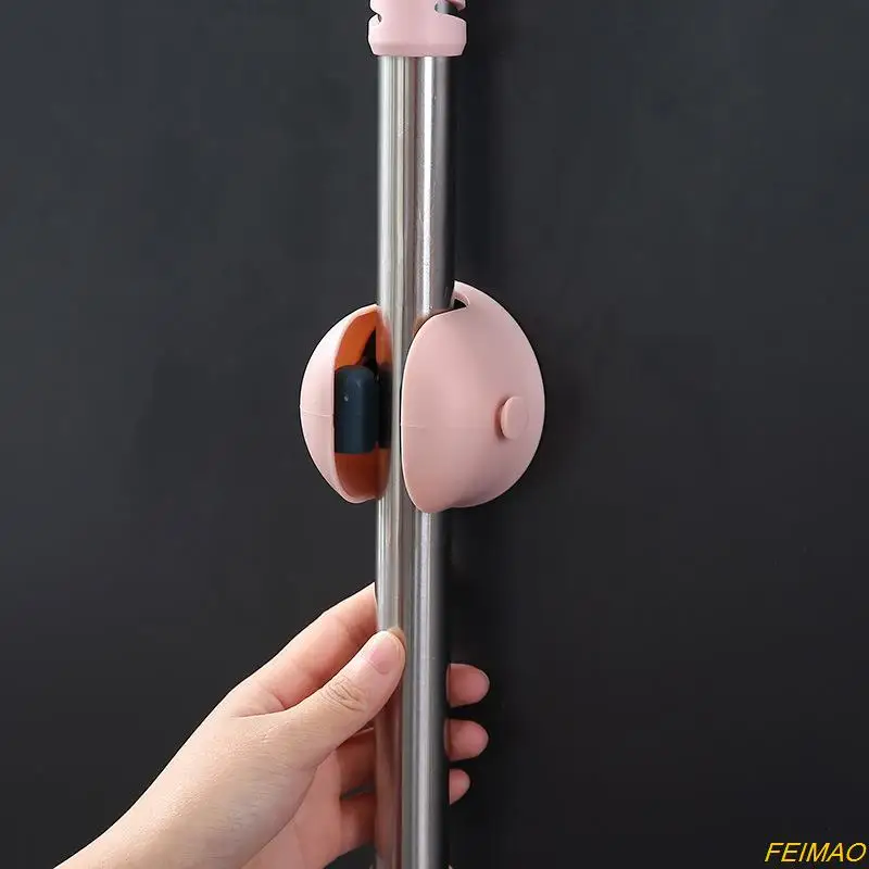 

1 Pc Wall Mounted Storage Rack Broom Mop Holder Cleaning Brush Hanger Self-adhesive Umbrella Shelf Bathroom Accessories
