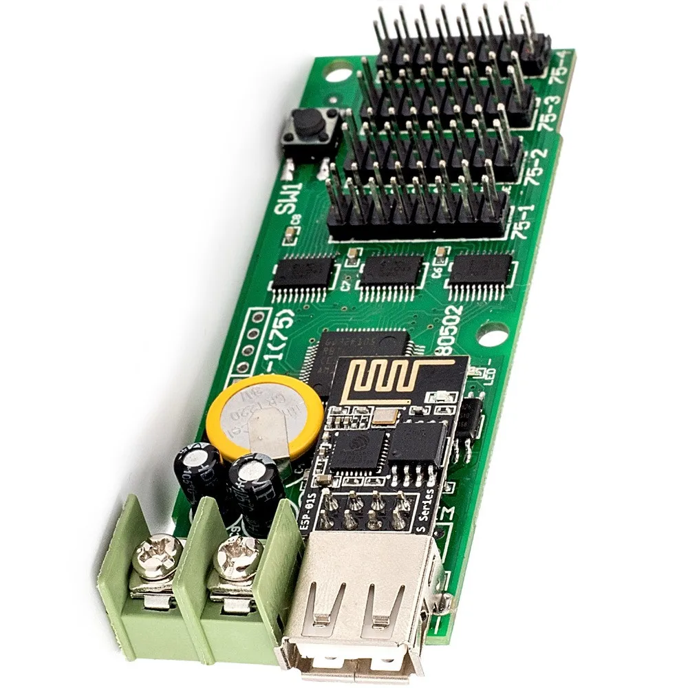 Cheap HC-1W full color WiFi control card supports picture neon scroll text mobile phone input P4 P5 P6 P8 P10mm LED module | Лампы и