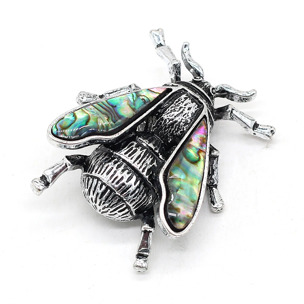 

Fine Abalone Brooches Cute Insect Shape Alloy Pins for Women Man Party Weddings Costume Brooch Accessories