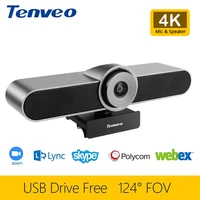 tenveo va4k 11mp 4k webcam 124 %c2%b0 fov usb plug and play with mic and speaker living broadcast video calling conference pc web