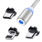 Магнитный кабель 1 м, Micro usb Тип C, быстрая зарядка, Microusb Тип C, Магнитный зарядный провод, usb c для iphone 11 X Xr, usb-кабель