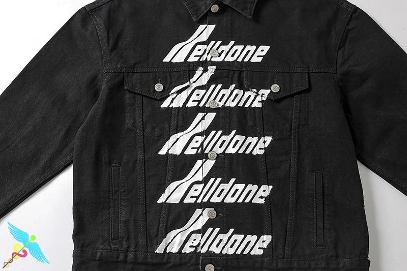 

WELLDONE Men Women Denim Casual coat High Quality We11done Fashion Turn-down Collar Streetwear Korean Jackets