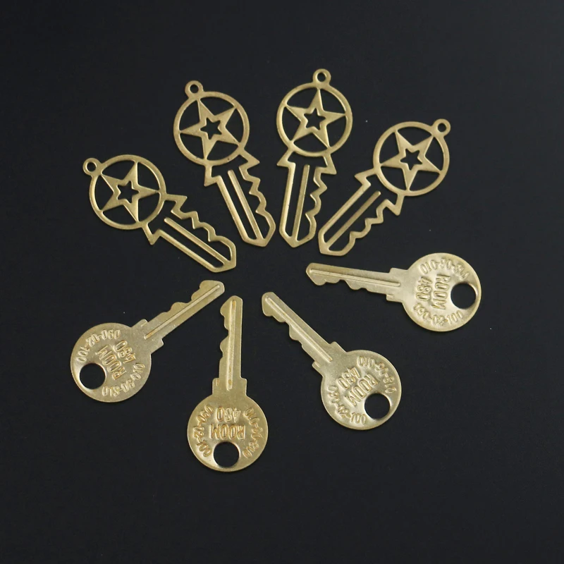 

Brass jewelry accessories lettering vintage old keys DIY trendy earrings necklace bracelet pendant