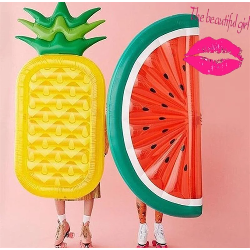 

Giant Pool Float Mattress Water Toys Watermelon Pineapple Cactus Inflatable Beach Swimming Ring Fruit Floatie Air Mattress