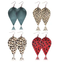 leaves drop earrings leopard print petal dangle earrings for girls women party christmas wedding gifts