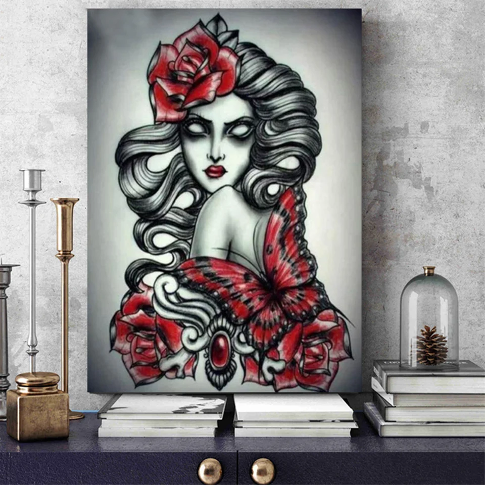 

diamond embroidery Abstract woman flower japanese woman 5d diy diamond painting,full square round diamond mosaic picture