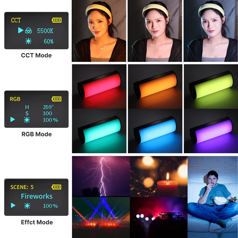 Миниатюрная ручная светодиодная RGB-лампа Ulanzi 2500-9000K освещение для фотосъемки