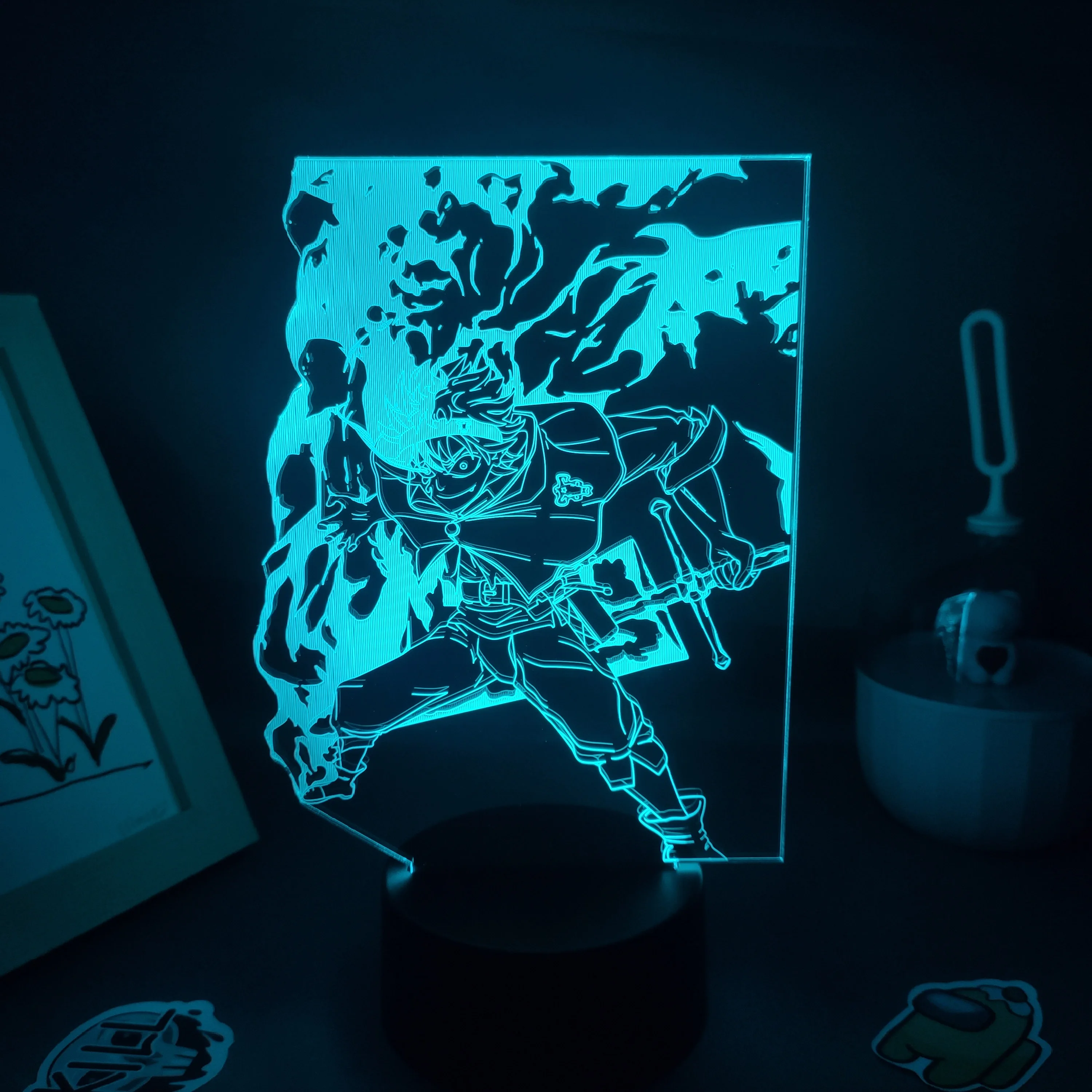 

Manga Black Clover Figure Asta Rampage Scene Lighting Art Decor Battery Powered Night Lights Bedroom Table Desk Decoration
