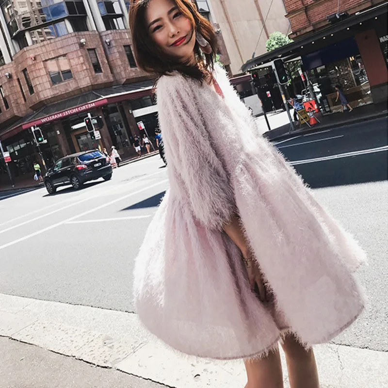 Шифоновый тканевый пуловер LANMREM с треугольным вырезом и рукавами летучая мышь