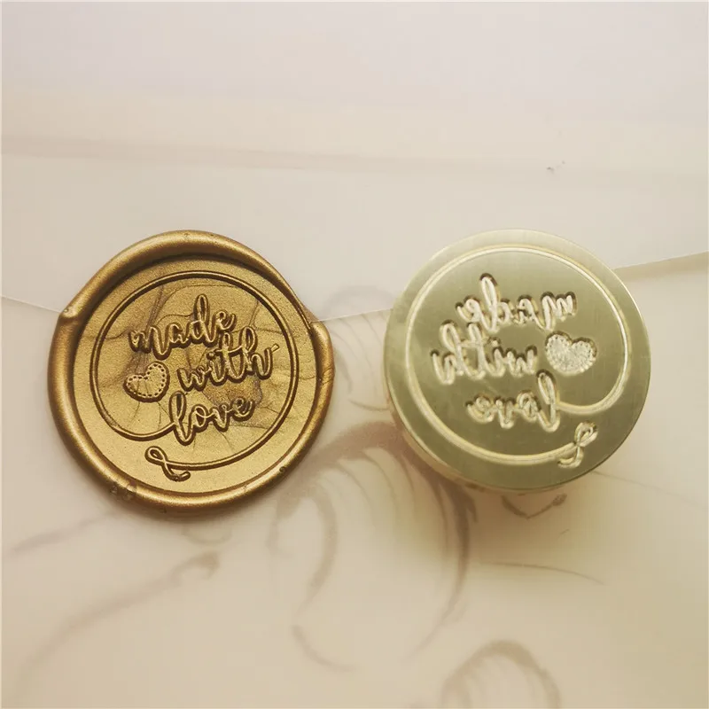 Восковые штампы для мальчиков и девочек печать в форме сердца Медная головка |